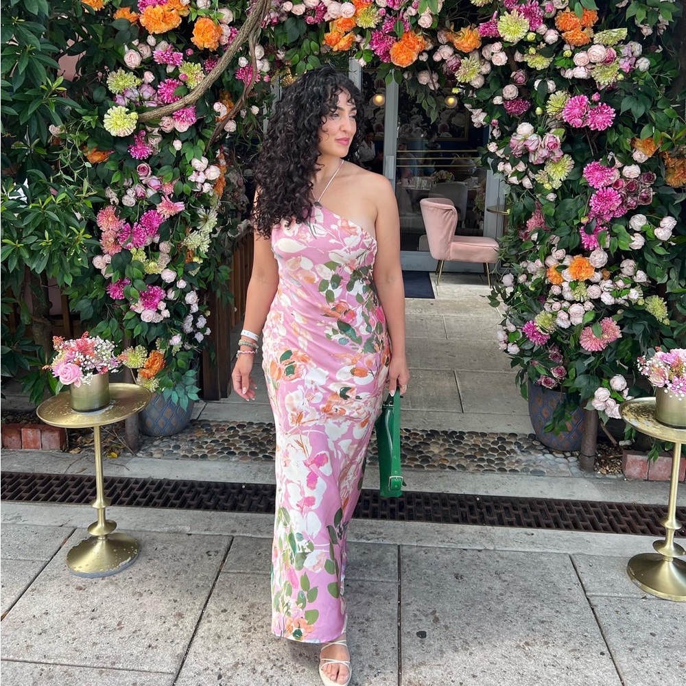 Floral silk maxi dress